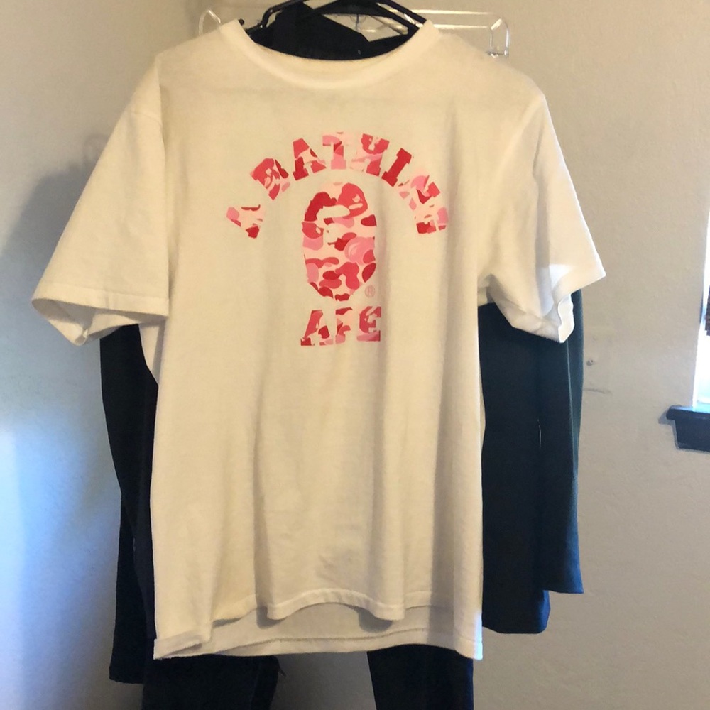 Bape Pink ABC Camo College Tee SS21